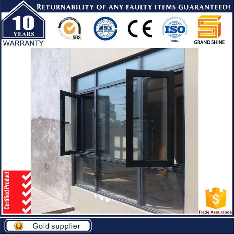 Aluminum French Casement Inward Opening Window with Blinds