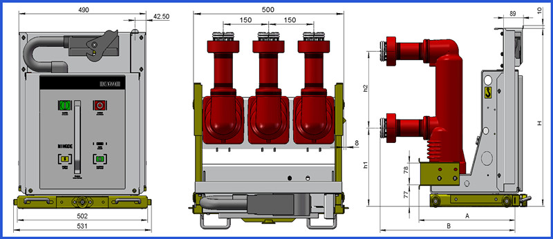 IEC Standard 12kv DC Indoor High-Voltage Vmv Vacuum Circuit Breaker