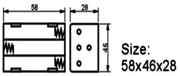 9V Battery with Switch 3AA Battery Holder Waterproof Battery