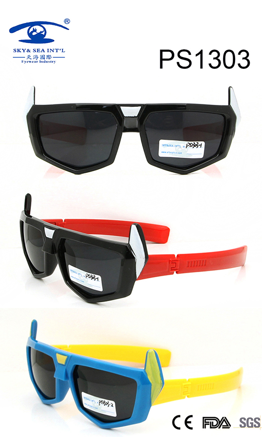 Newest Products Colorful Kid Plastic Sunglasses (PS1303)