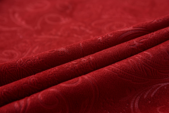 Red Embossed Knitted Fabric Back Side with Tc