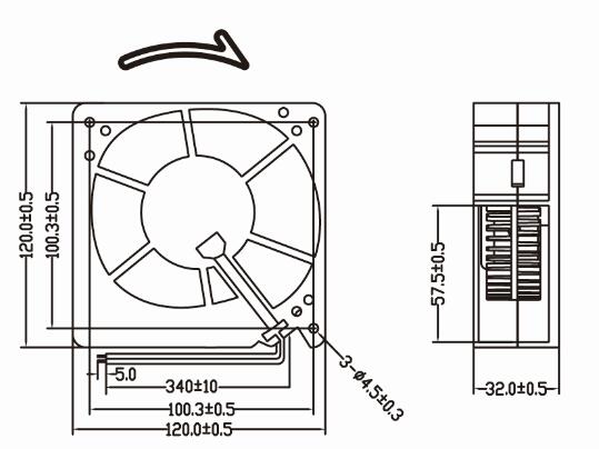 High Pressure 12V 24V 120mm 120X120X32mm DC Blower Fan