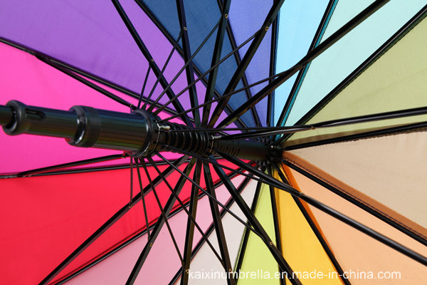 Rainbow Design Colorful Straight Umbrella