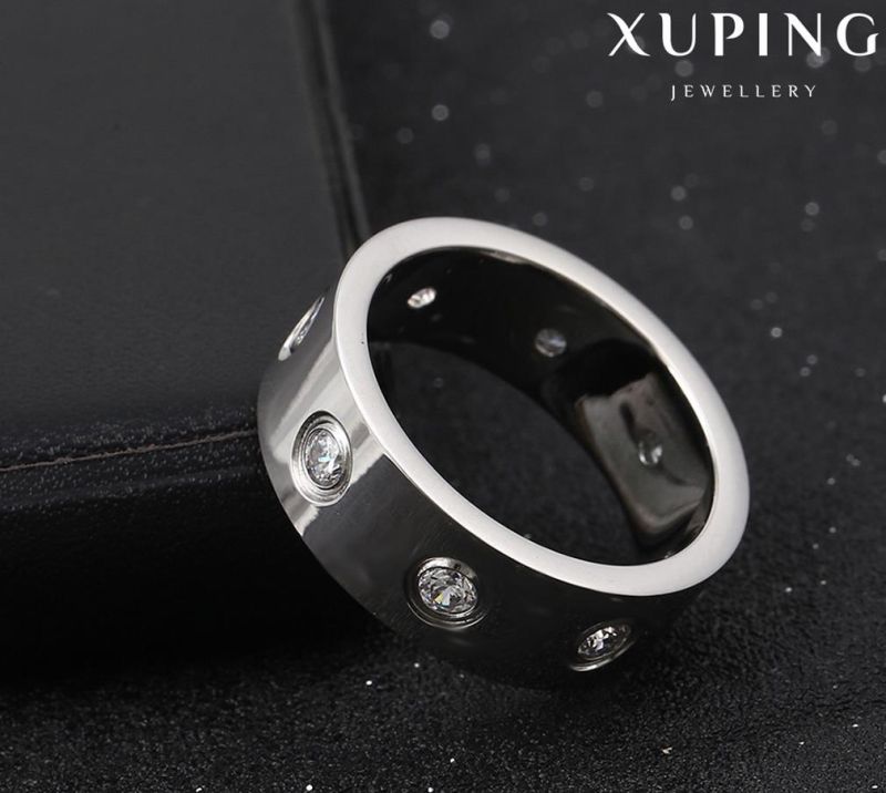 13974 Fashion Cool Cubic Zirconia Stainless Steel Jewelry Finger Ring for Men