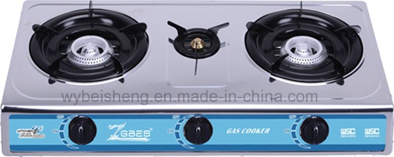 Stainless Steel Gas Stove, Three Burners.