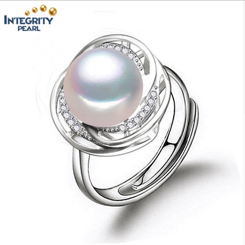 Pearl Ring Designs for Women 10-11mm AAA Bread Round European Ring Wedding Ring Pearl Ring