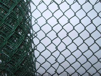 PVC Coated Diamond Wire Mesh/Fence Green Color Chain Link Fence