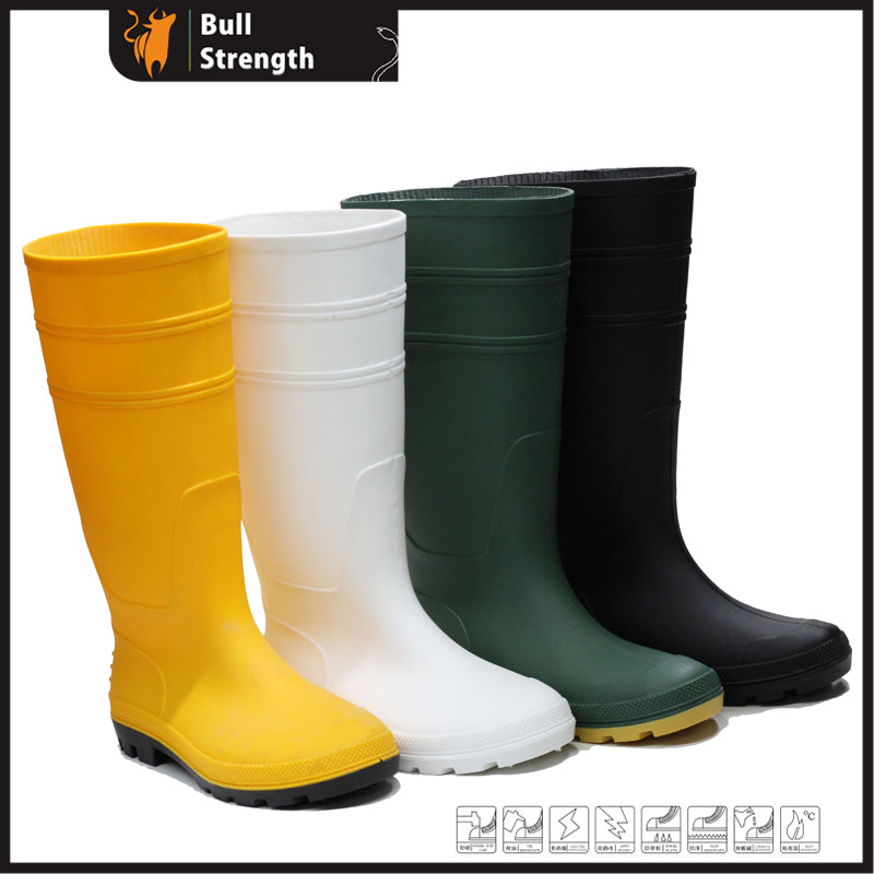 Green PVC Upper and Black PVC Outsole Safety Gum boot (SN5220)