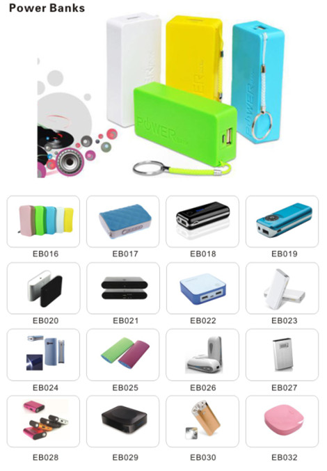 2016 New Portable Charger Power Bank Mobile External Battery 2600mAh Power Bank for Promotion