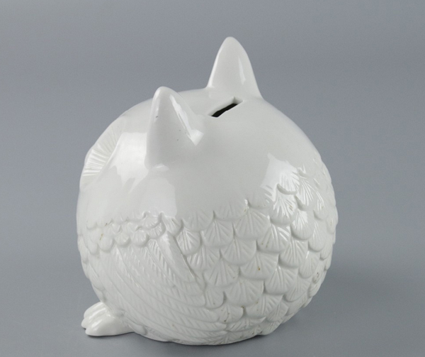 Cute Owl Shape Ceramic Customized Coin Bank