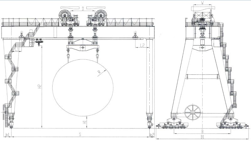 400t Crane to Lifting Cutter and Shield for Tunnel Construction