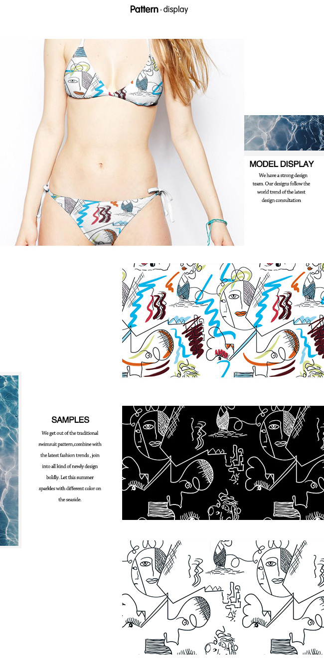 Interesting Cartoon Pattern Printed Knit Fabric for Swimwear and Jersey Gament