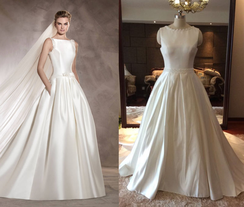 Illusion Neckline A Line Wedding Dress