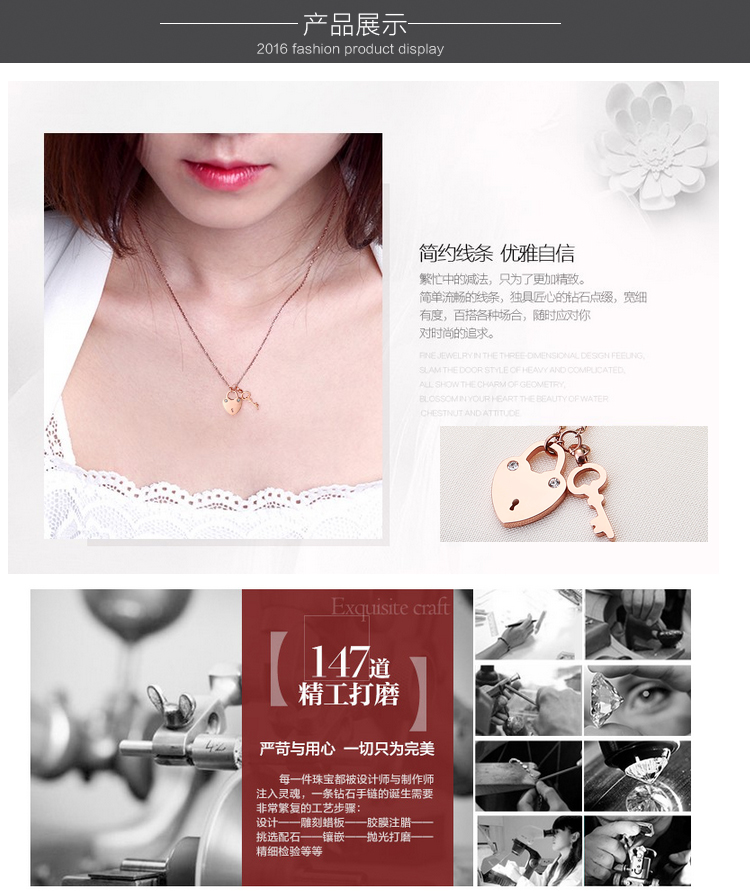 Fashion Jewelry Stainless Steel Heart Necklace