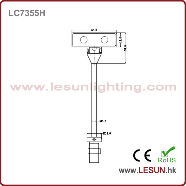 Gold 2W LED Jewelry Pole Light for Showcase LC7355h