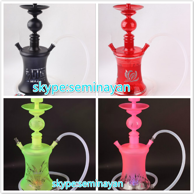 2016 New Glass Hookah with LED High Quality Mazaya Glass Hookah