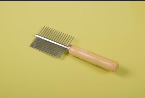 Wooden Handle with Steel Comb for Pet Grooming