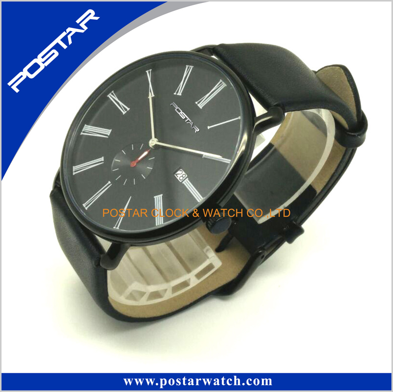 Swatchful Top Sell Factory Sell Direct Popular Quartz Watch with Genuine Leather Band