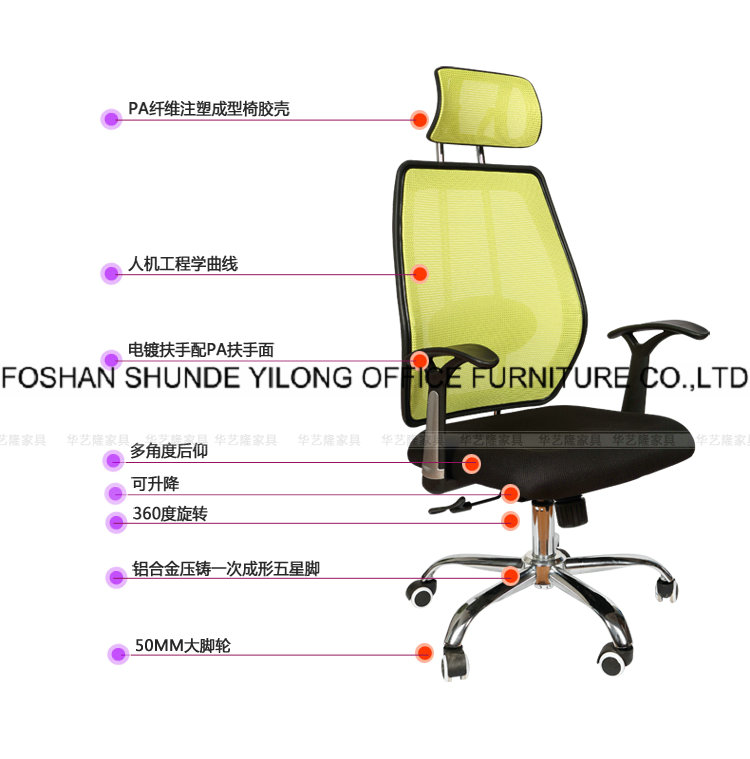 Office Furniture Yellow/Black Vistitor Chair for Meeting