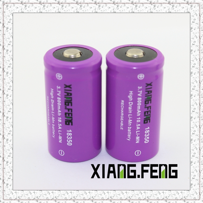 3.7V Xiangfeng 18350 800mAh 10.5A Imr Rechargeable Lithium Battery Imr 18350