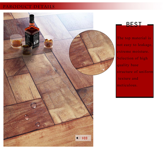 8.3mm E1 AC3 HDF Texture Teak Waterproof Laminated Laminate Wood Floor