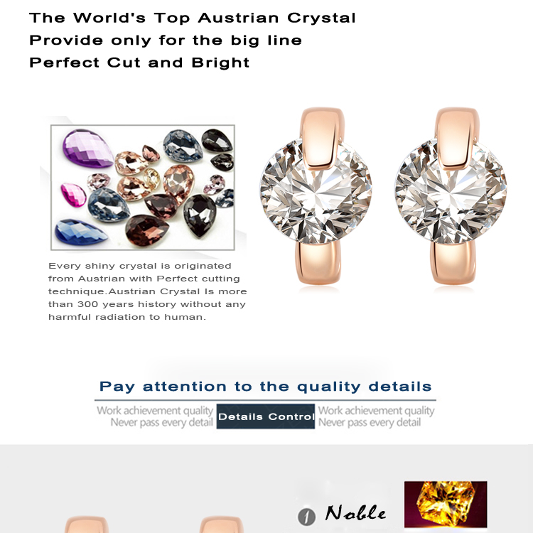 Fashion Zircon Huggie Earrings for Women (CER0195-A)