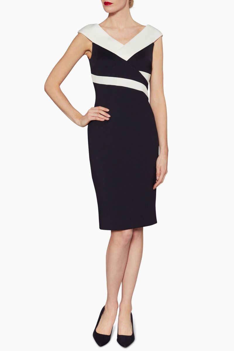 Black Janet Contrast Panel Dress