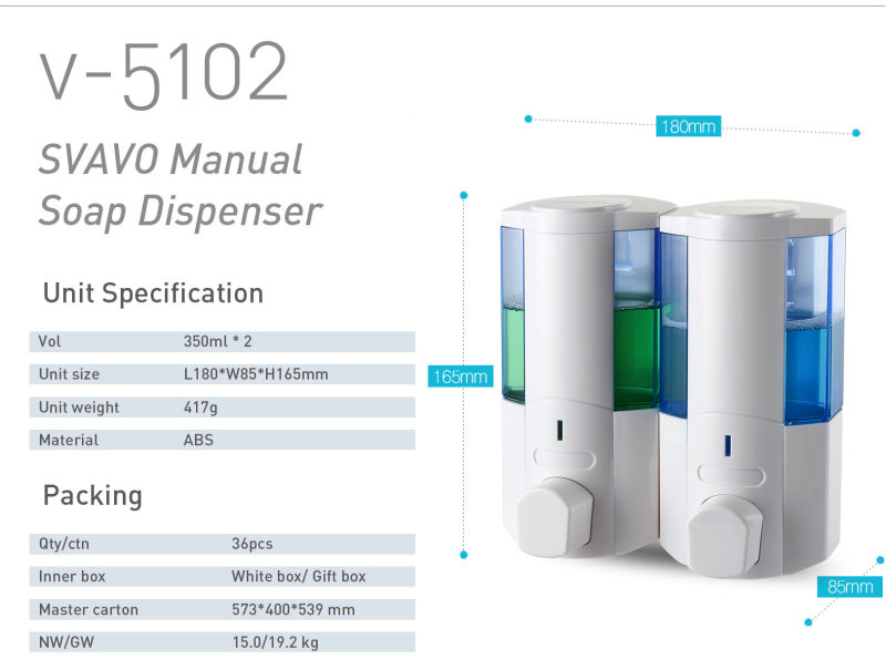 Double Transparent Tumbler Soap Dispenser (V-5102)