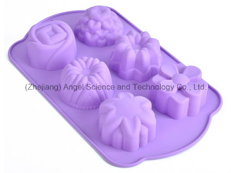 6 Flowers Baking Tool Silicone Cake Mould for Christmas Holiday Sc49