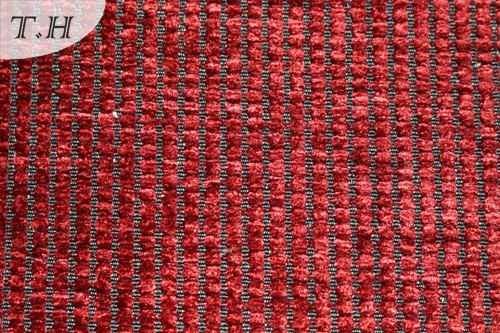 2015 Polyester Yarn Dyed Jacquard Sofa Fabric in Red Color