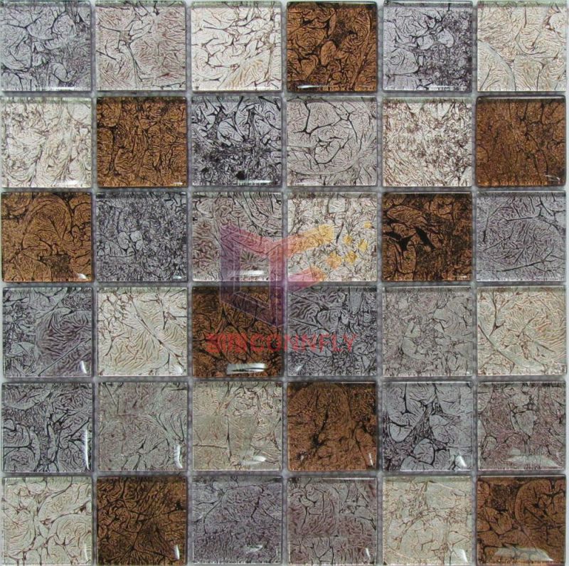 Gold Leaf Crystal Mosaic Glass Mosaic Tile (GF251)