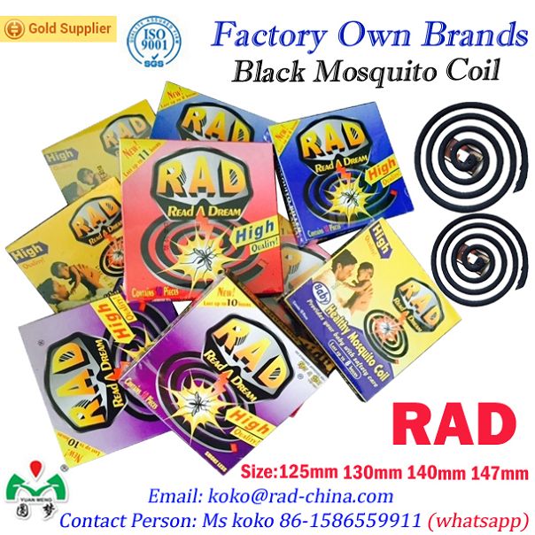 Rad Brand China Professional Export Manufacturer Supplier High Quality Factory Black Mosquito Coil Repellent Killer