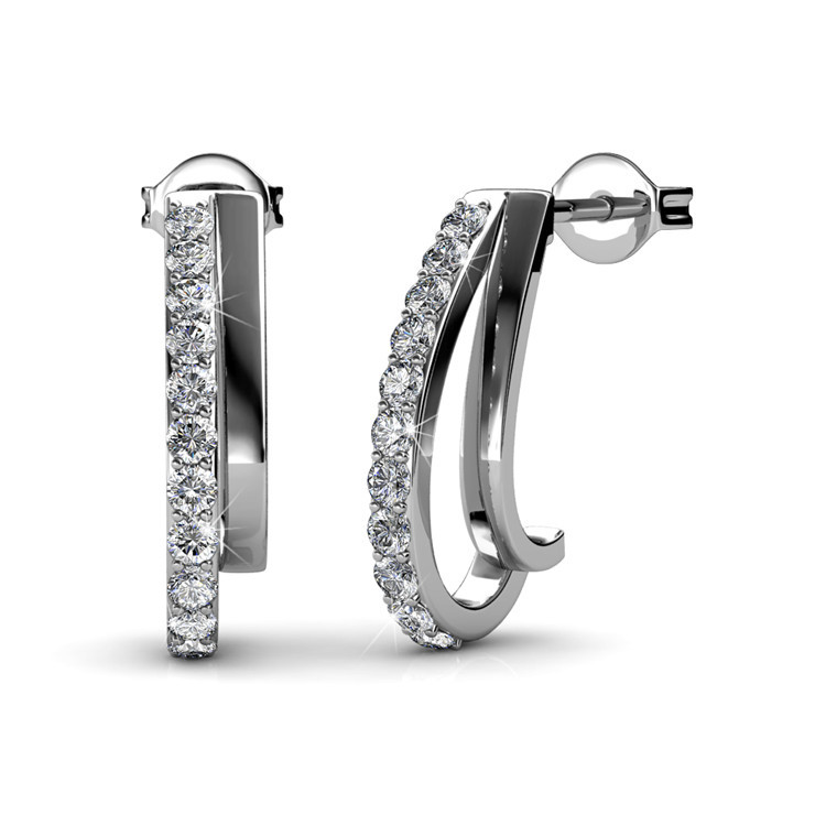 Destiny Jewellery Crystal From Swarovski Joyce Hoop Earrings