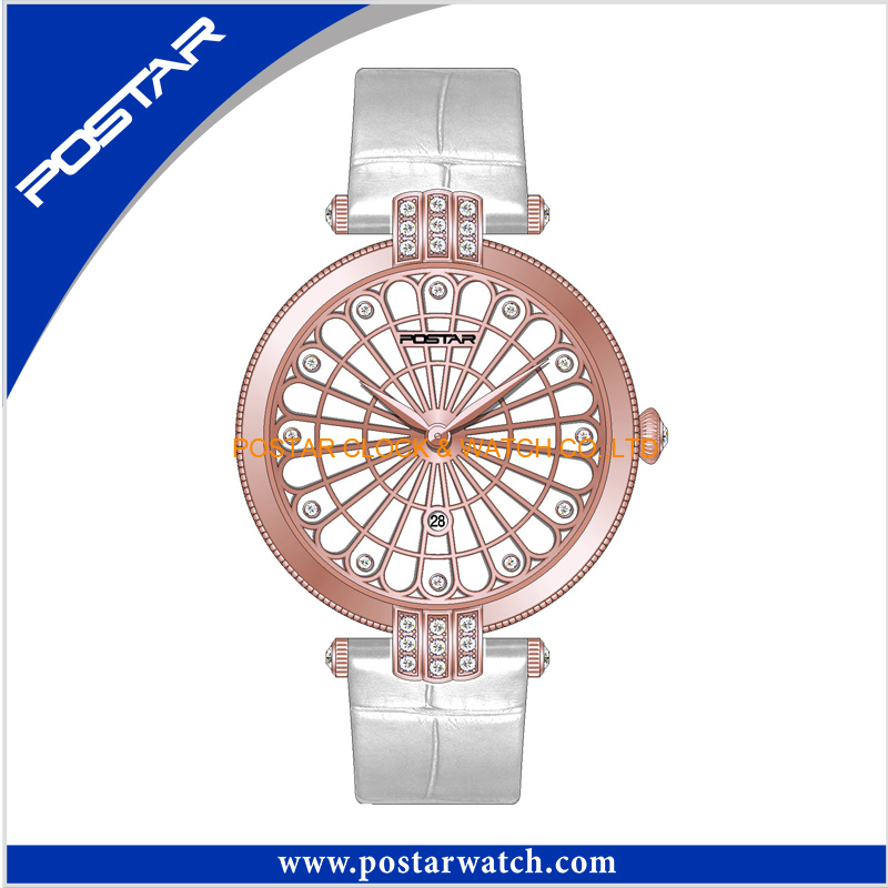 Swiss Ronda Movt Luxury Diamond Ladies Wrist Watch