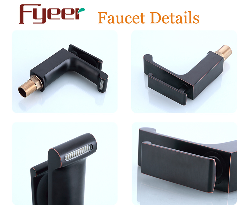 Fyeer 2016 New Orb Black Antique Brass Waterfall Basin Faucet