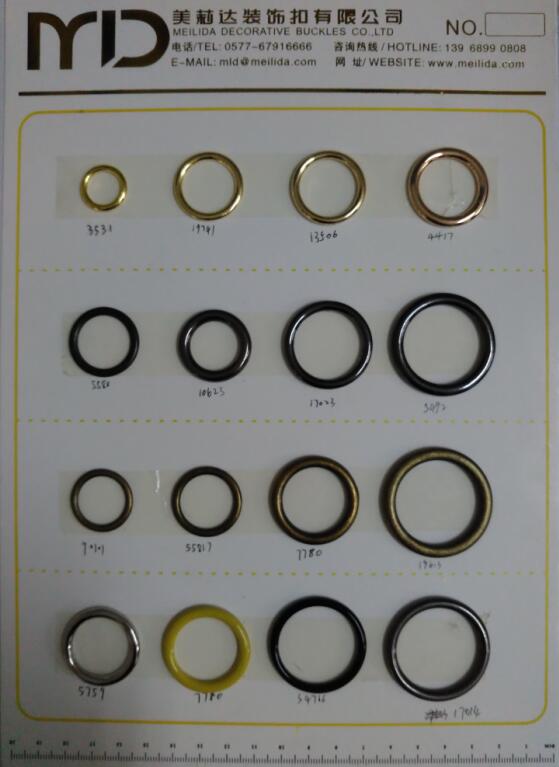 Metal Round Rings and Loops for Shoes Garments and Bags