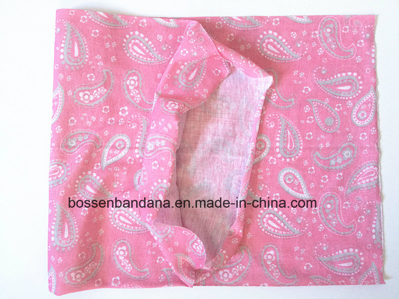 China OEM Produce Customized Logo Pink Girl's Printed Multifunctional Sports Scarf Headwear Buff