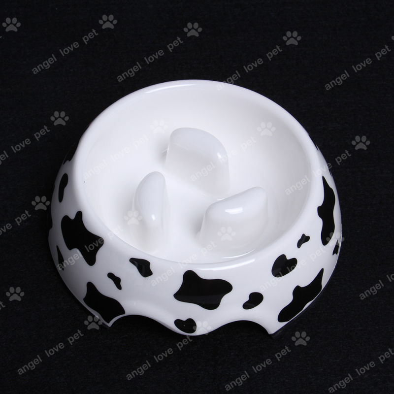 Milk Cow Melamine Bowl with Stainless Steel Pet Bowl