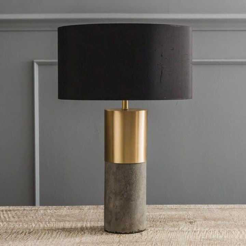 Decorative Antique Brass Concrete Bedside Table/Desk Lamp, Hotel LED Lighting