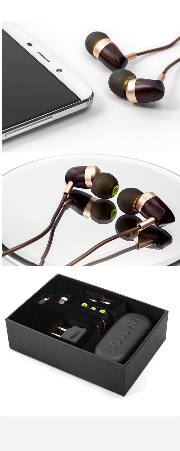 Fashion 3.5mm Wired Wooden Earbuds Balanced Armature in-Ear Earphone