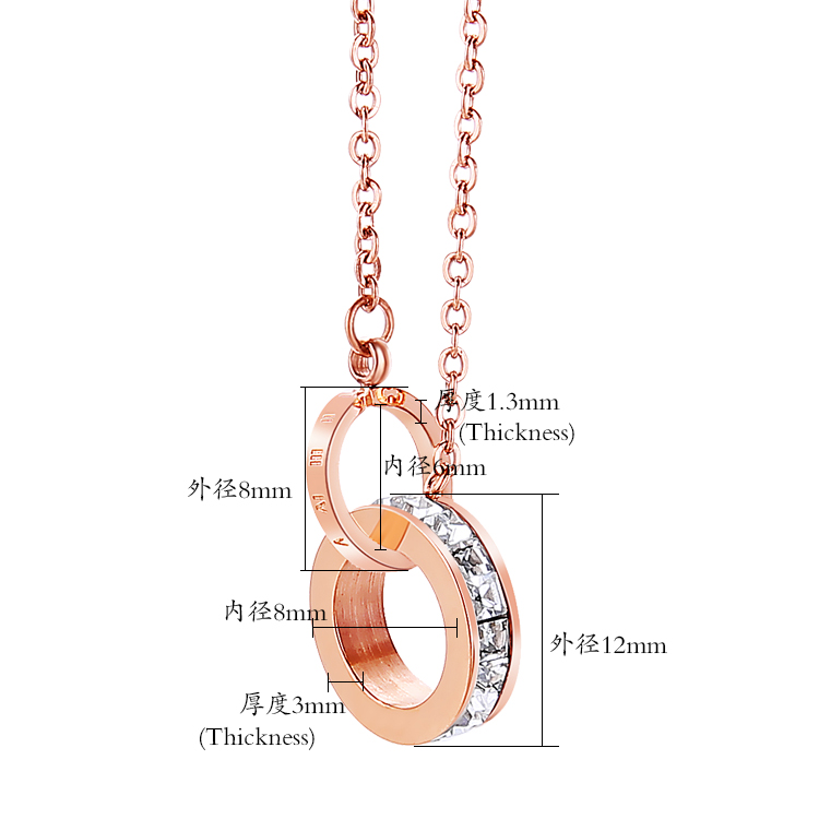 Fashion Stainless Steel Jewelry Diamond Necklace