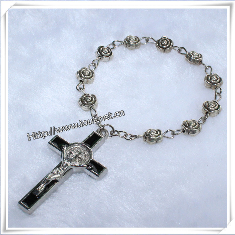 New Design Glass Beads Decade Rosary Religious Bracelet (IO-CE067)