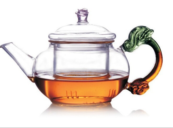 Fashion Design Heat Resistant Brosilicate Glass Tea Pot with Filter