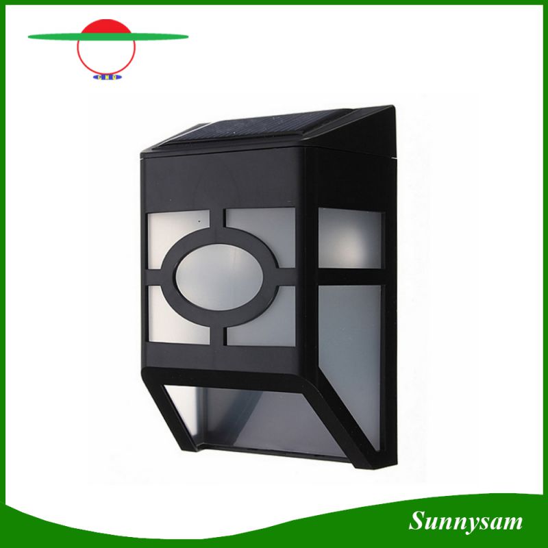 Solar Wall Light 2 LEDs Solar Powered Light Outdoor Garden Yard Path Wall Landscape Lamp Black Lantern Light Lamps