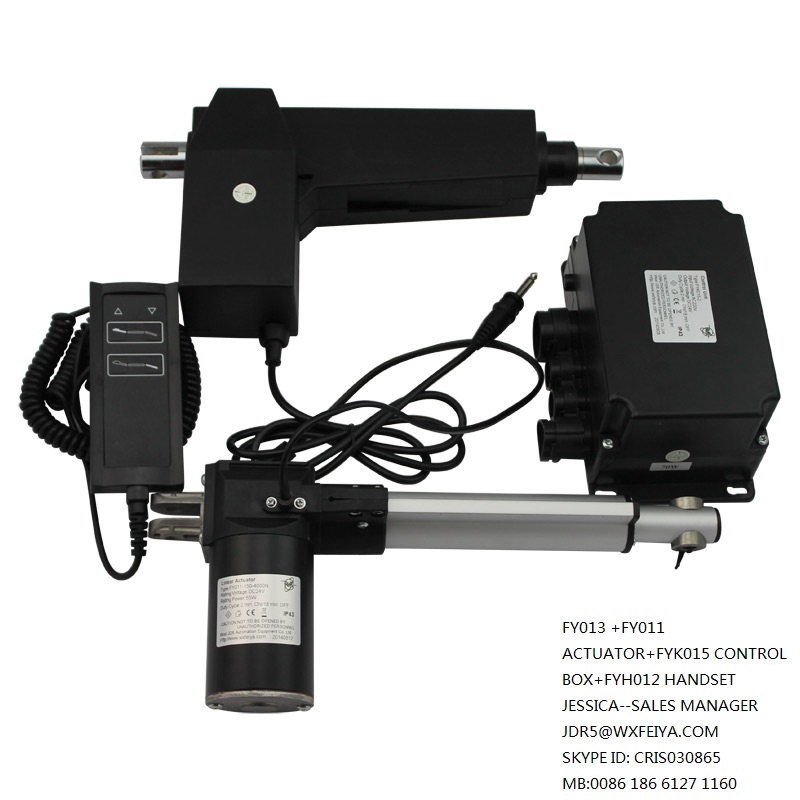 DC 24V 300mm Stroke 8000N Linear Actuator kits with remote control units for Hospital Bed or Medical Bed (FY013)