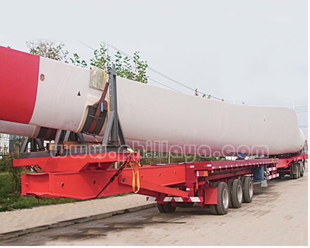 Flatbed Low Bed Wind-Blade Power Extendable Truck Semi Trailer