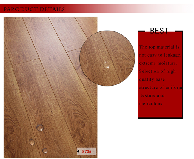 AC4 Vinyl Embossed Walnut V-Grooved Parquet Wood Wooden Laminate Floor