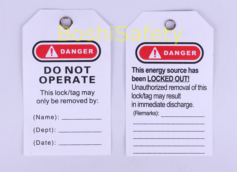 White Ground Writable Machine Related Risk Warning Label Tag (BD-P02)