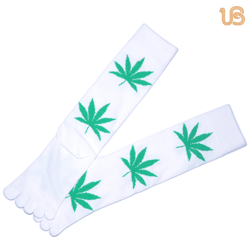 White Long Five Toe Sock