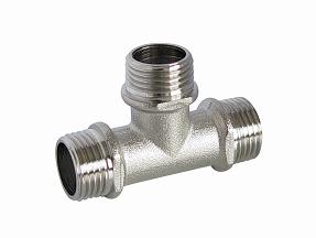 Tee F/F/M (Hz8212) of Screw Fittings with Brass Yellow Color or Nickle-Plated, or Polish and Chrome